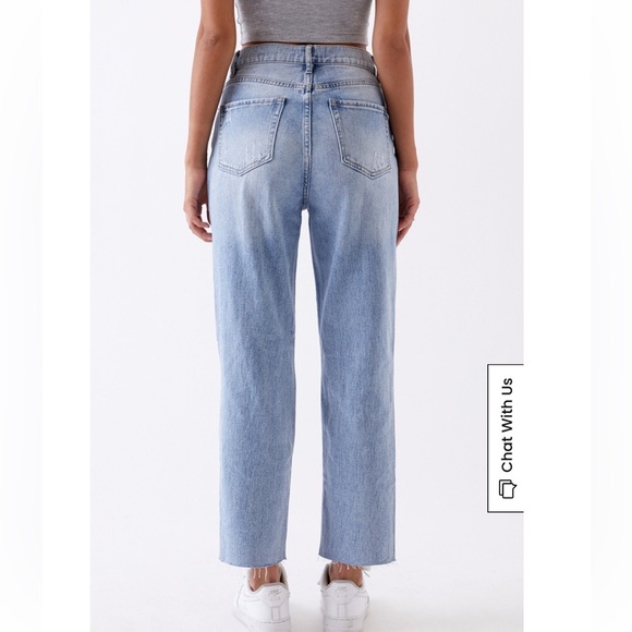 Pacsun High Waisted Straight Leg Distressed Jeans Size 25 - Picture 3 of 8